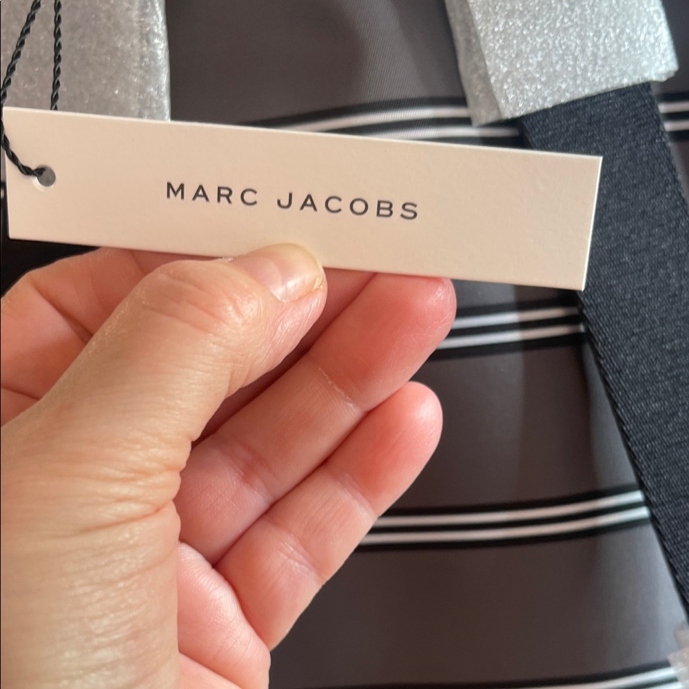 Marc Jacobs Purple Polka Dot Backpack with Black & White Gingham Pocket NWT - Picture 5 of 7